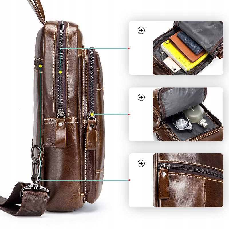 Skórzany TORBA NA RAMIĘ MĘSKA NERKA PLECAK Kod producenta 0531-05