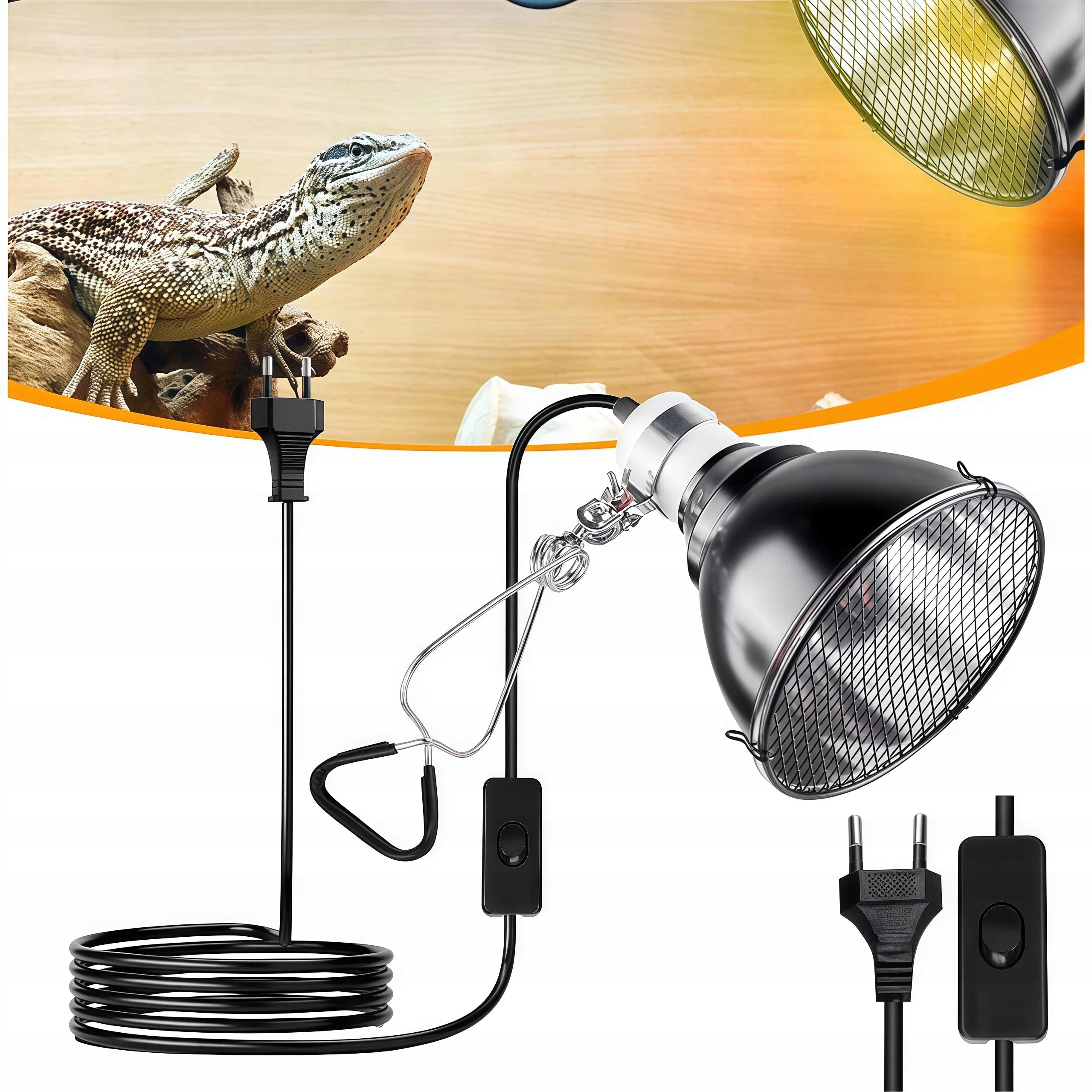 Topná Lampa Do Terária Kompatibilní S Žárovkami Typu Uva/uvb Se Svorkou