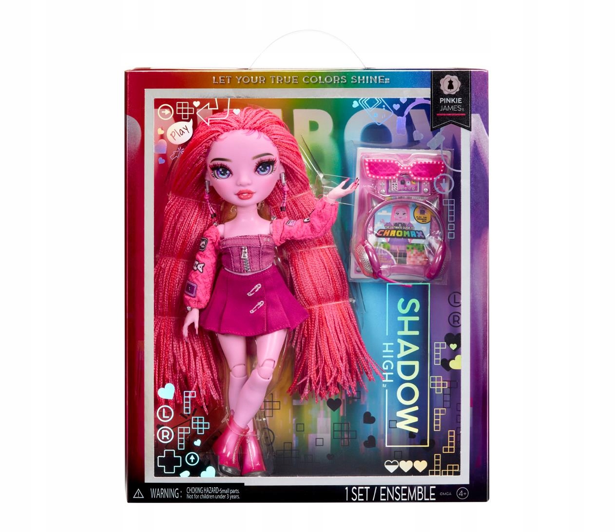 Rainbow High Shadow lalka Pinkie James plus AKCESORIA