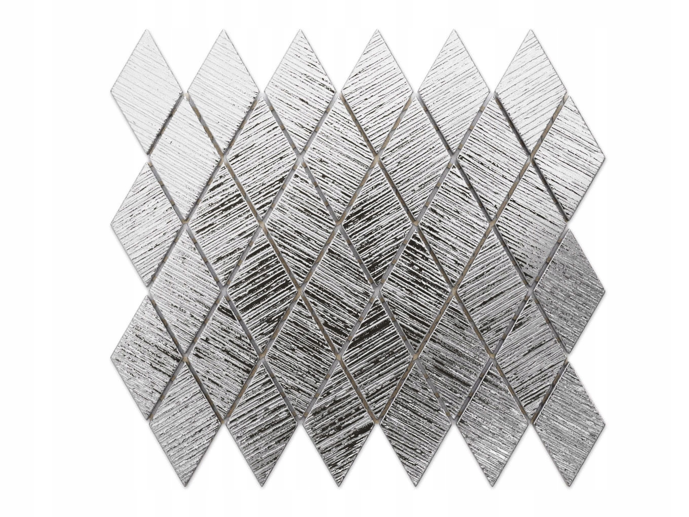 MOZAIKA SZKLANA ROMB KARO SREBRNA SILVER STR.