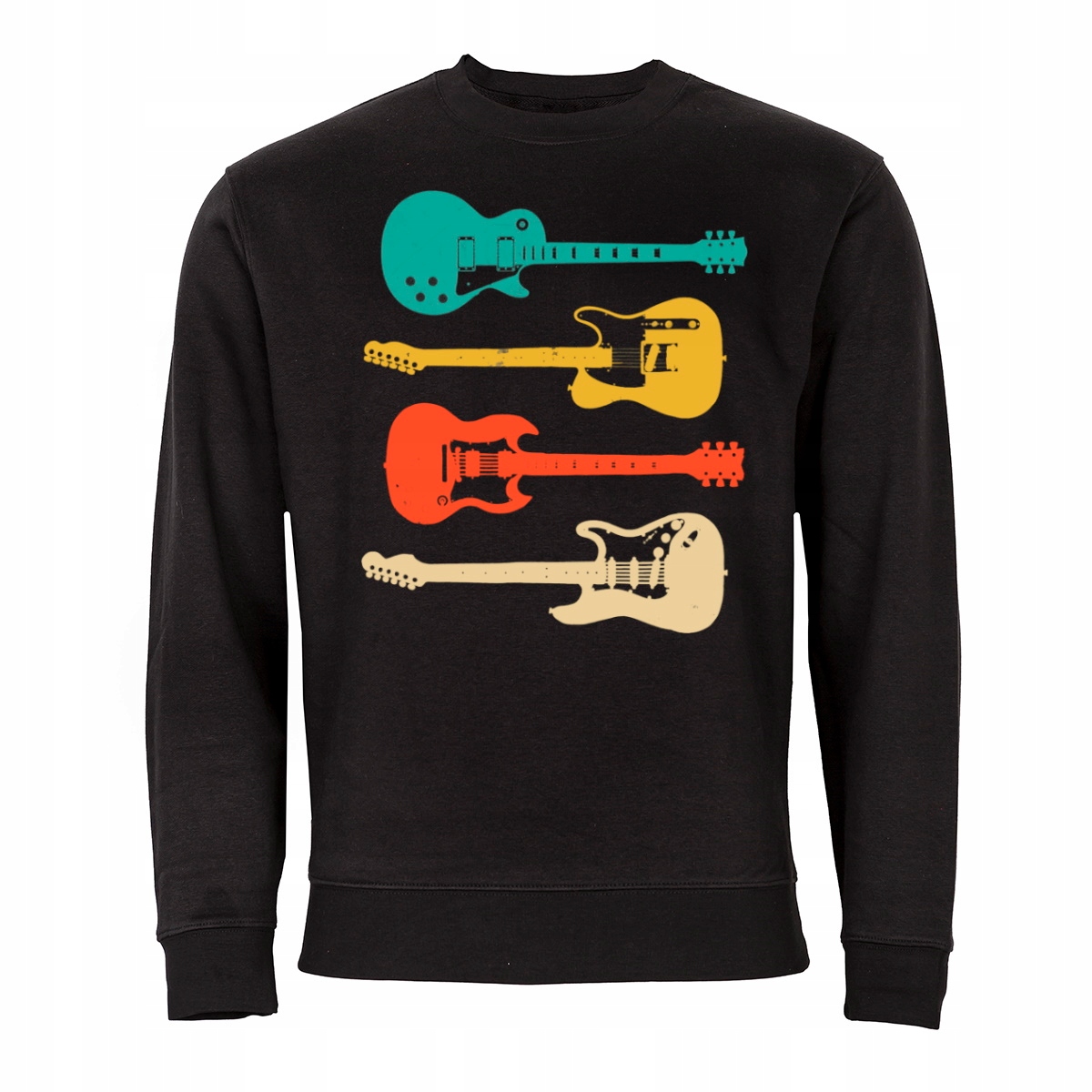 

Czarna Bluza Muzyczna Dla Muzyka Gitary Retro