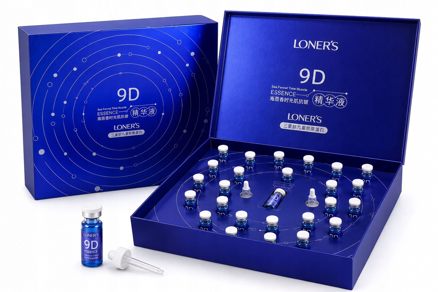 Loner’s 9D Essence Kolagenové ampule 30x3 ml Sérum Anti-Aging Premium