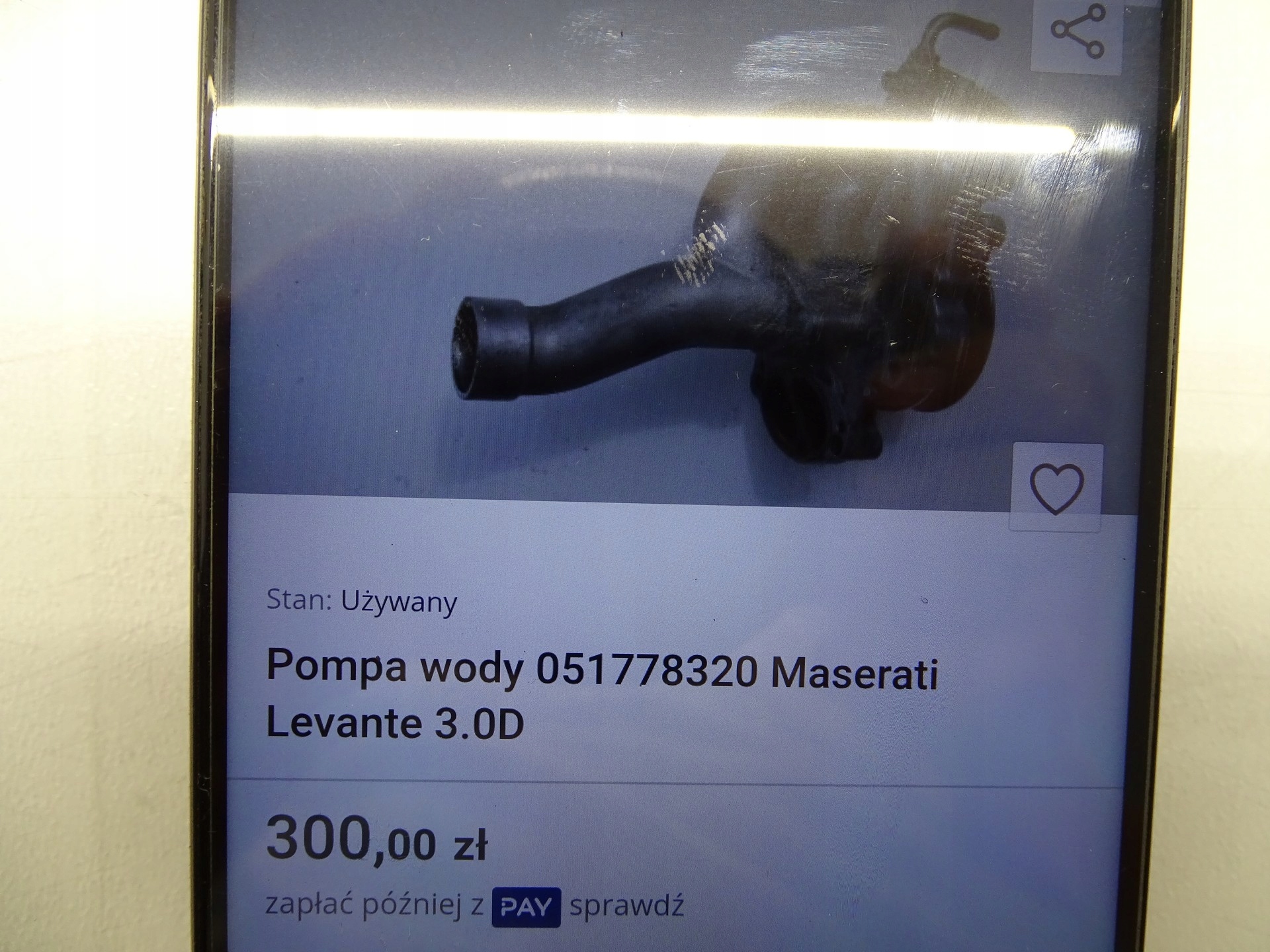 water pump MASERATI LEVANTE 3.0 051778320
