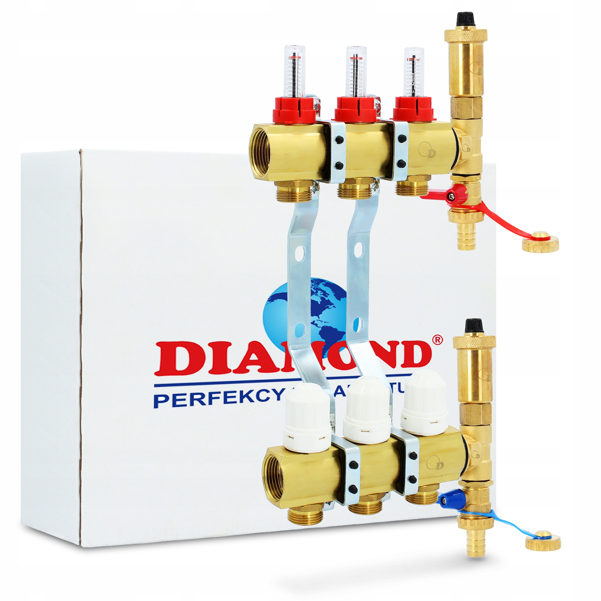 Rozdeľovač Podlahovky podlahového vykurovania 3 Obvody Sekcie Odpoveď 4F-P