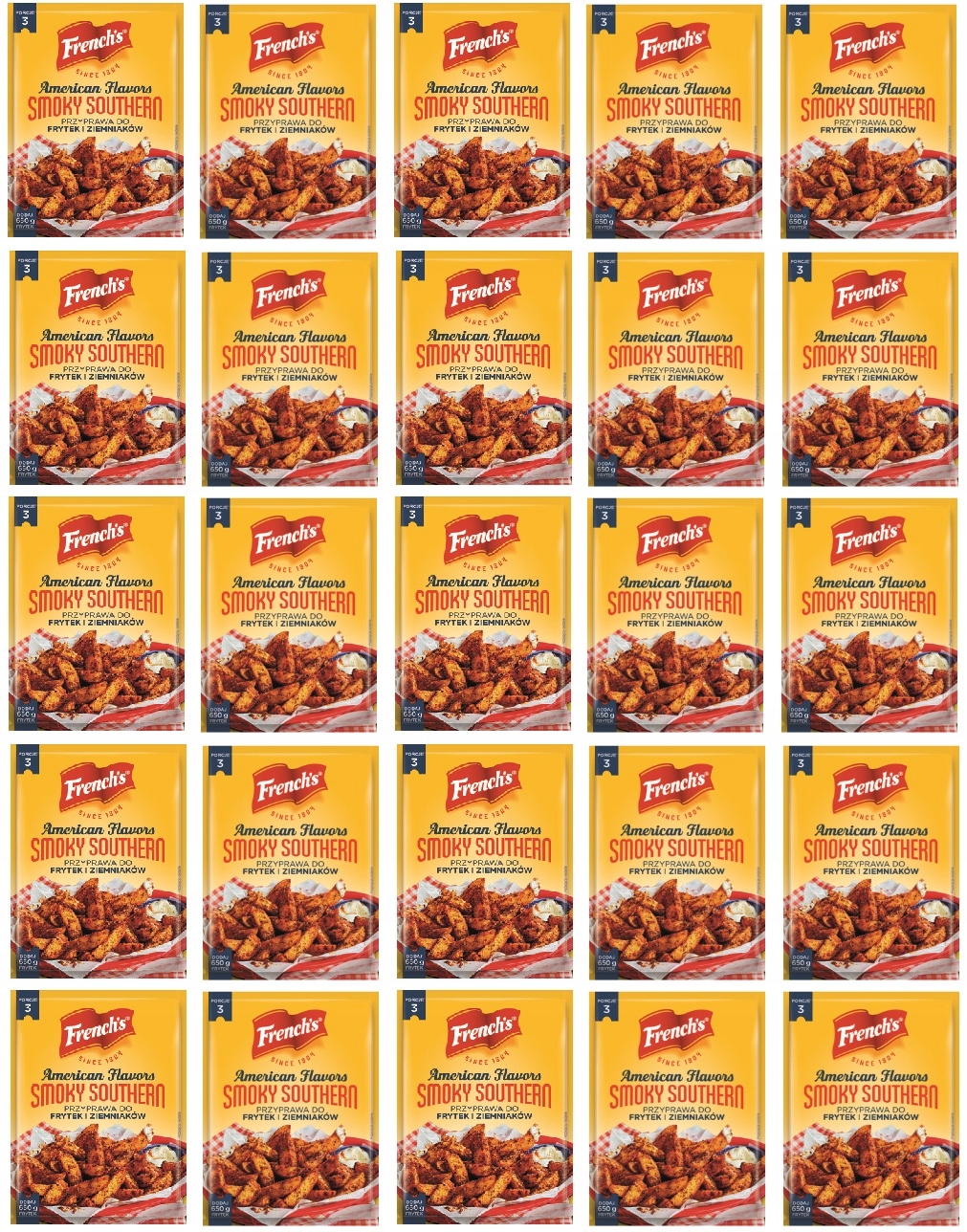 Levně 25 x 15 g French's Smoky Southern Koření na bramborové hranolky Karton