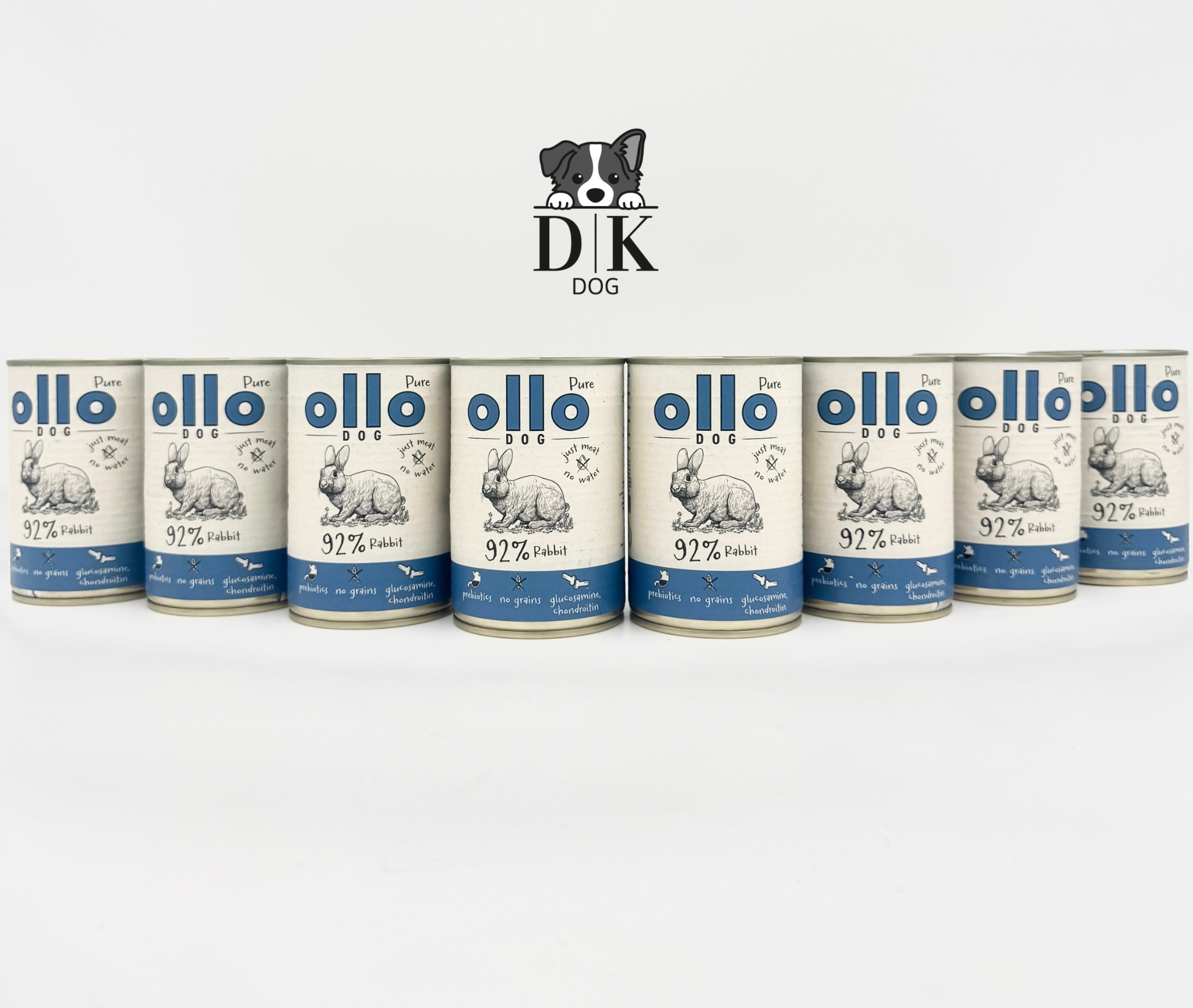 Ollo Pure Králík Krmivo Vlhké pro psa Set 8x400g
