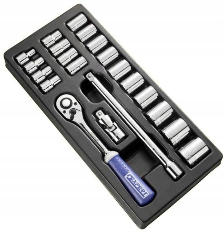 Modul nástrčných hlavíc a račňového náradia Expert 1/2'' plastový zásobník