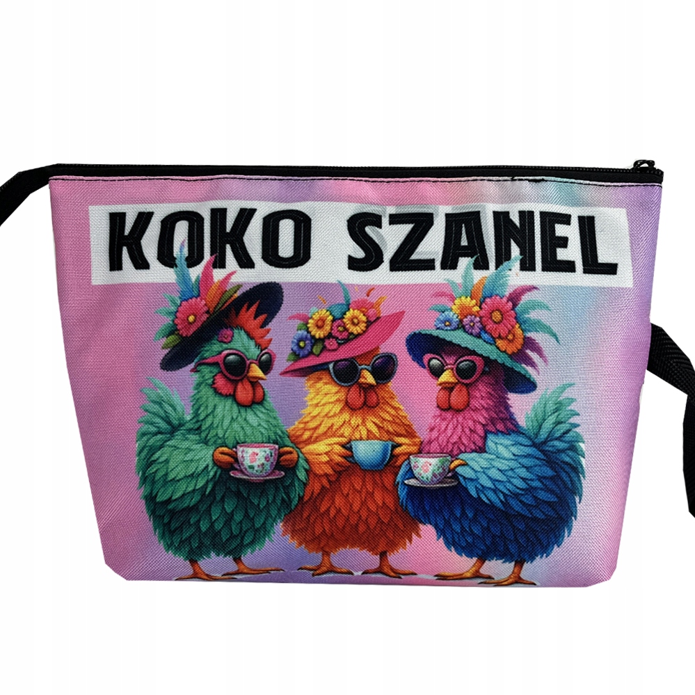 Kosmetyczka „Koko Szanel” – kolorowe kury