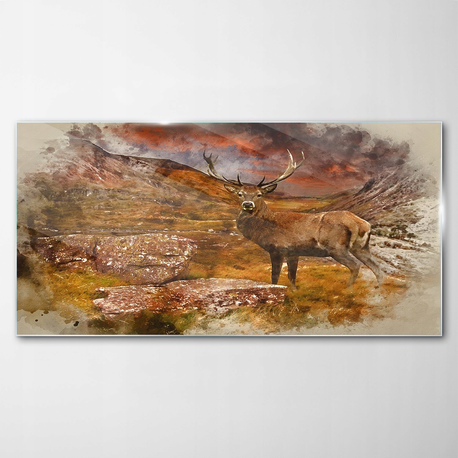 

Hartowany Obraz Szklany Jeleń Zachód Słońca 100x50