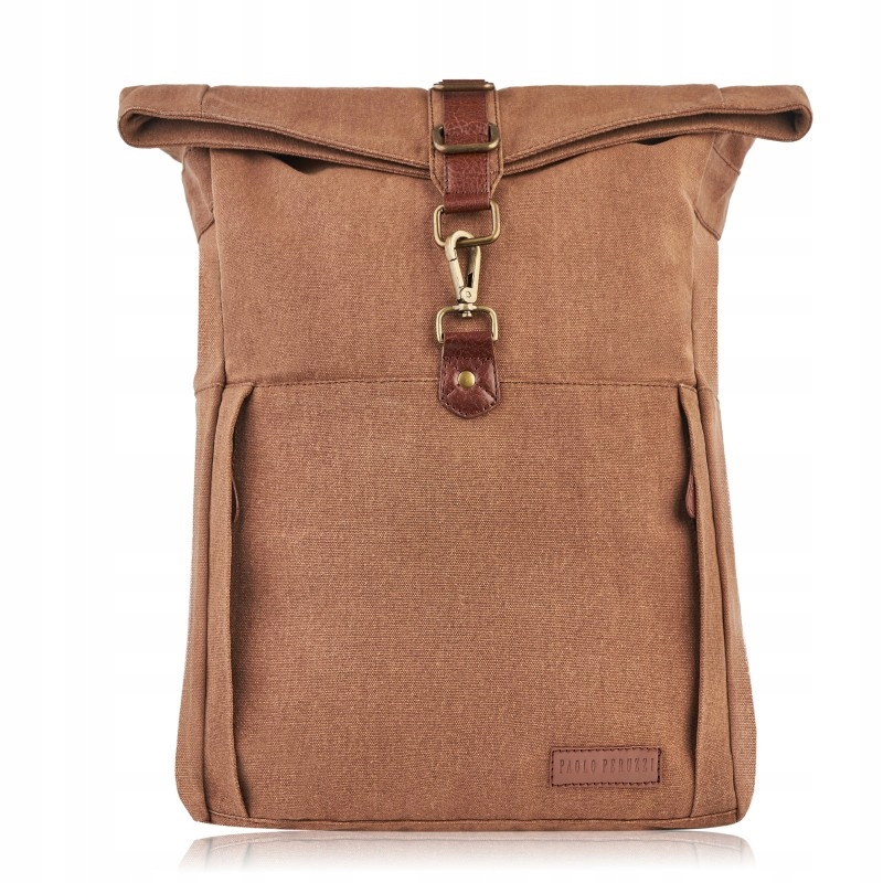 Batoh Hnědý městský A4 Paolo Peruzzi Vege Bavlněný Canvas