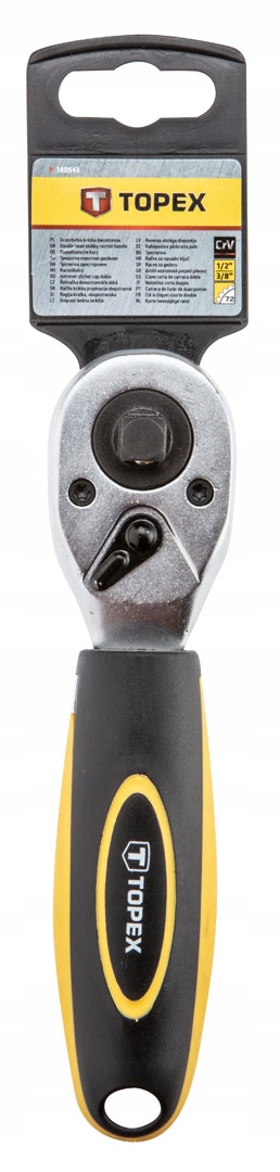 Grzechotka krótka podwójna 1/2" x 3/8" 175mm 72z Topex