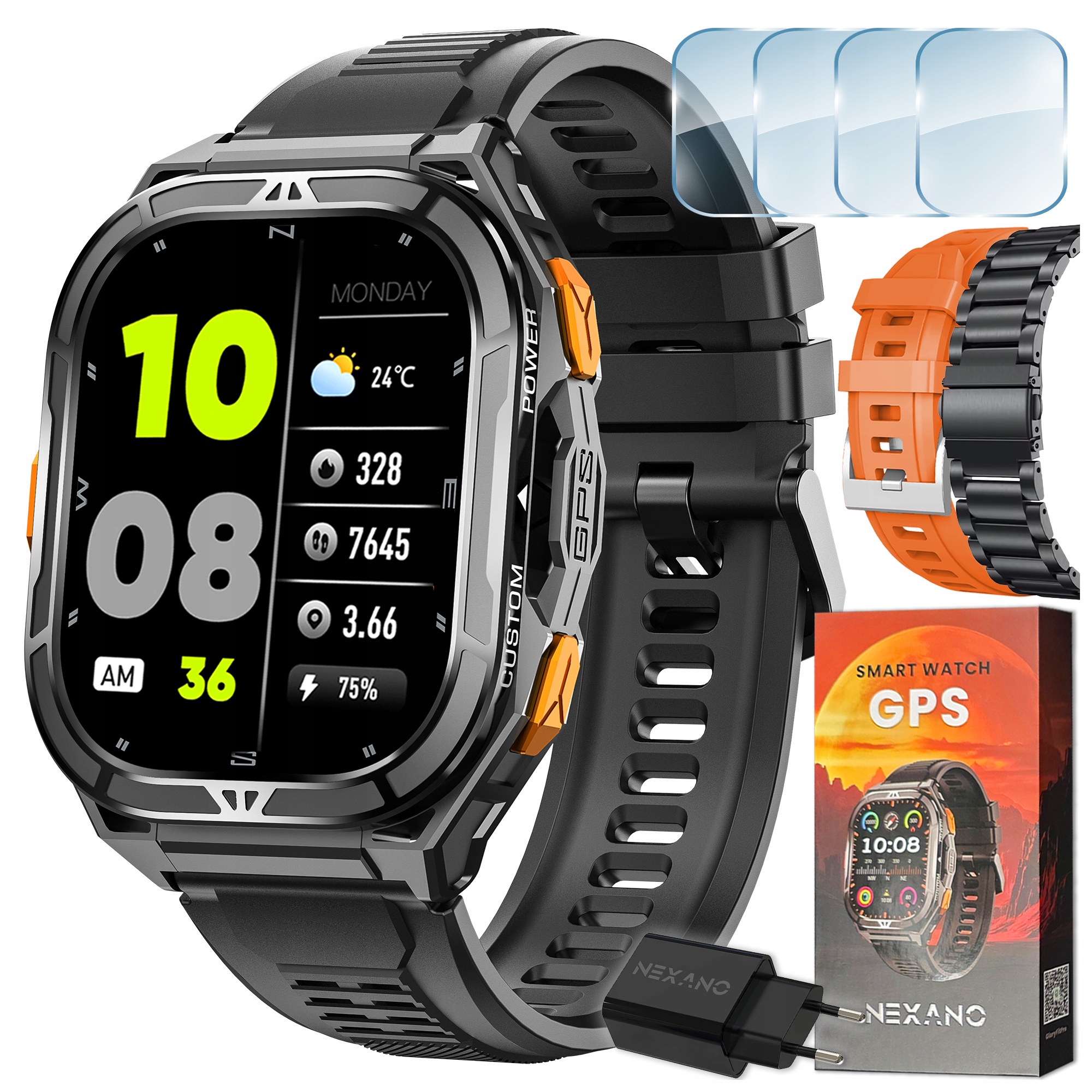 Chytré Hodinky Pánské Gps Hodinky Vodotěsné Hovory Smartwatch Sport Menu Cz