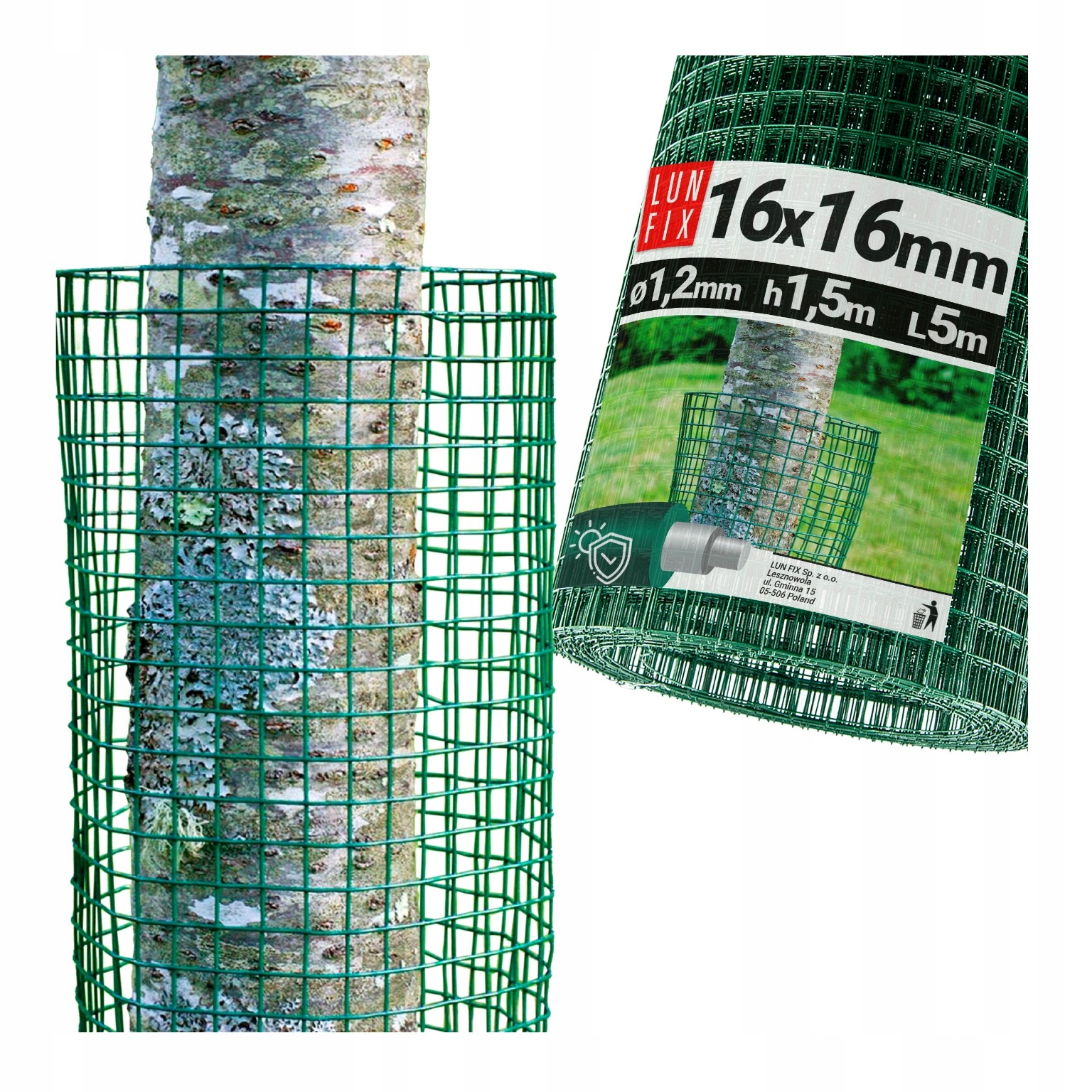 Síť na stromky 150 cm, obal na stromy a keře, kovová, pozink, 5 m
