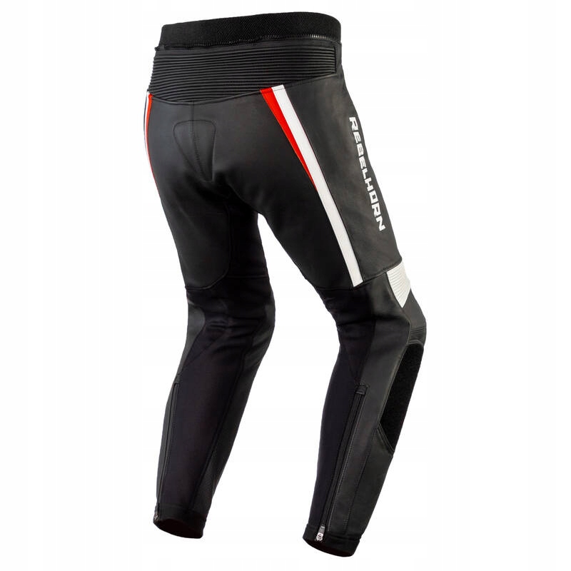 SPODNIE SKÓRZANE REBELHORN PISTON II PRO BLACK/WHITE/FLO RED 52 Rozmiar 52