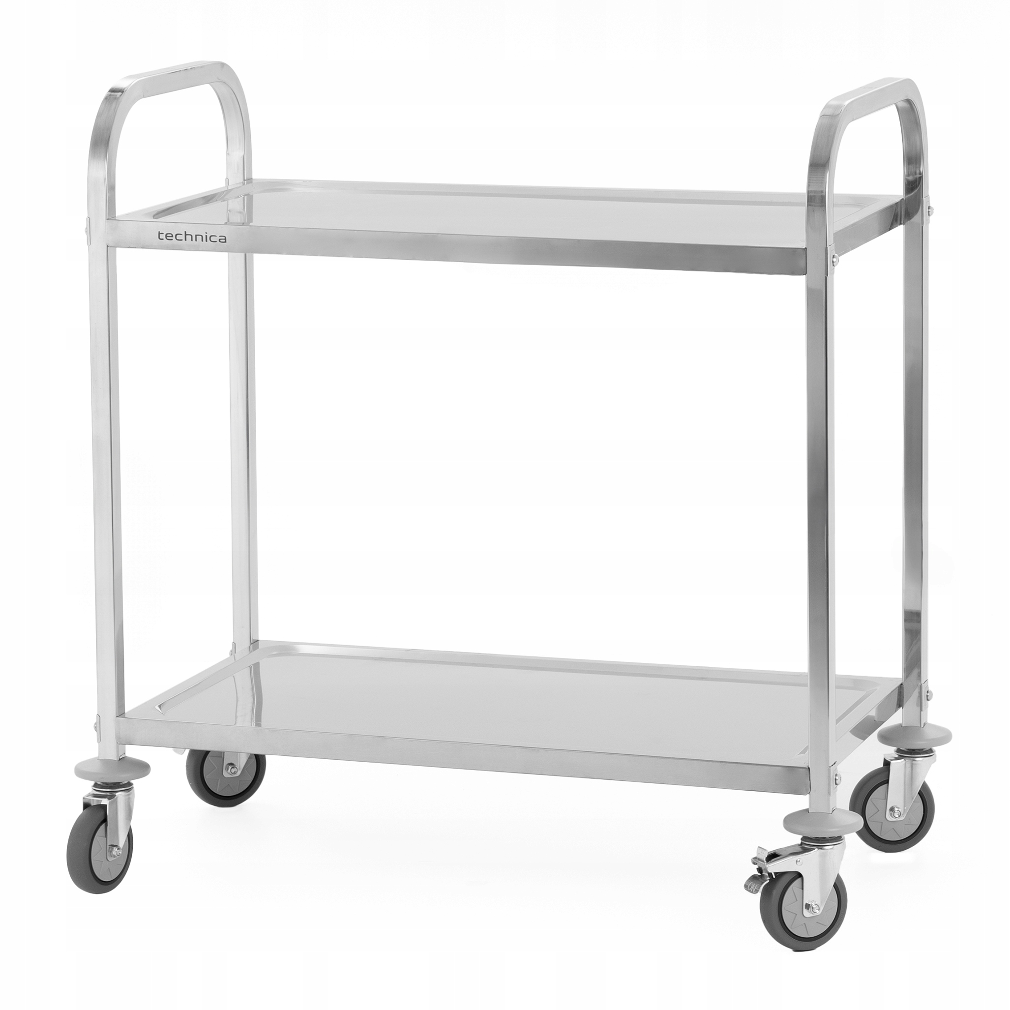 Mobilní číšnický vozík 150 kg, 2 police, ocelové tlumící podložky Technica