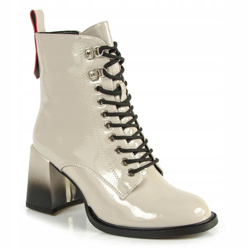 S.barski MR870-06 Kotníkové Boty Sloupek Kůže Béžová Šedá 36