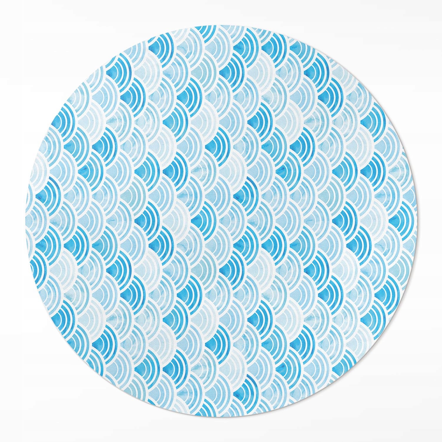 Okrúhly Pvc koberec Rozmer ⌀ 120 cm Akvarelové vlny vzor v ázijskom štýle