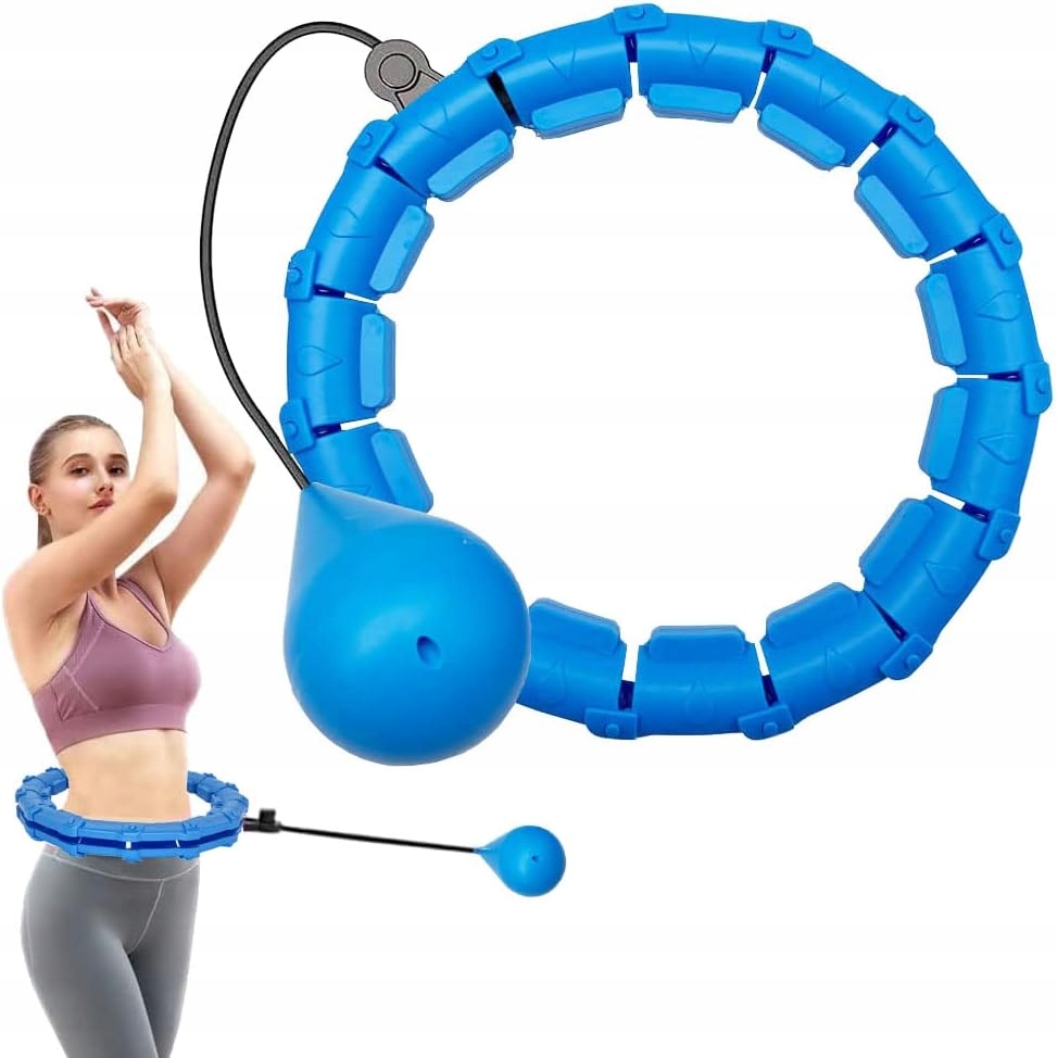 HKESTLDO Smart Hula Hoop 24 elementy+ ciężarek obwód 82-132 cm NIEBIESKIE