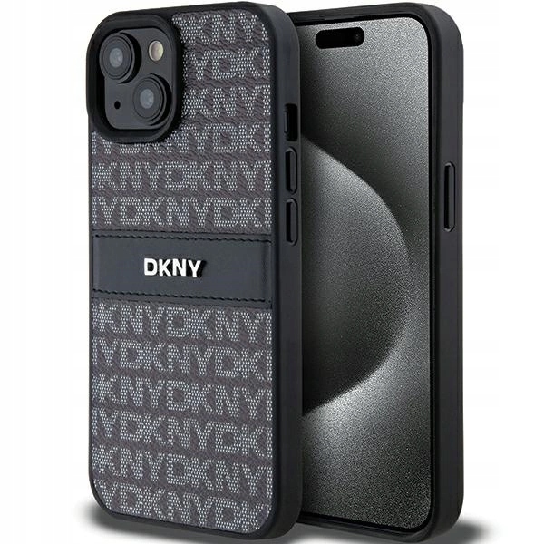 Dkny DKHCP15SPRTHSLK iPhone 15 14 13 6.1 černý/black hardcase Kožené pouzdro M