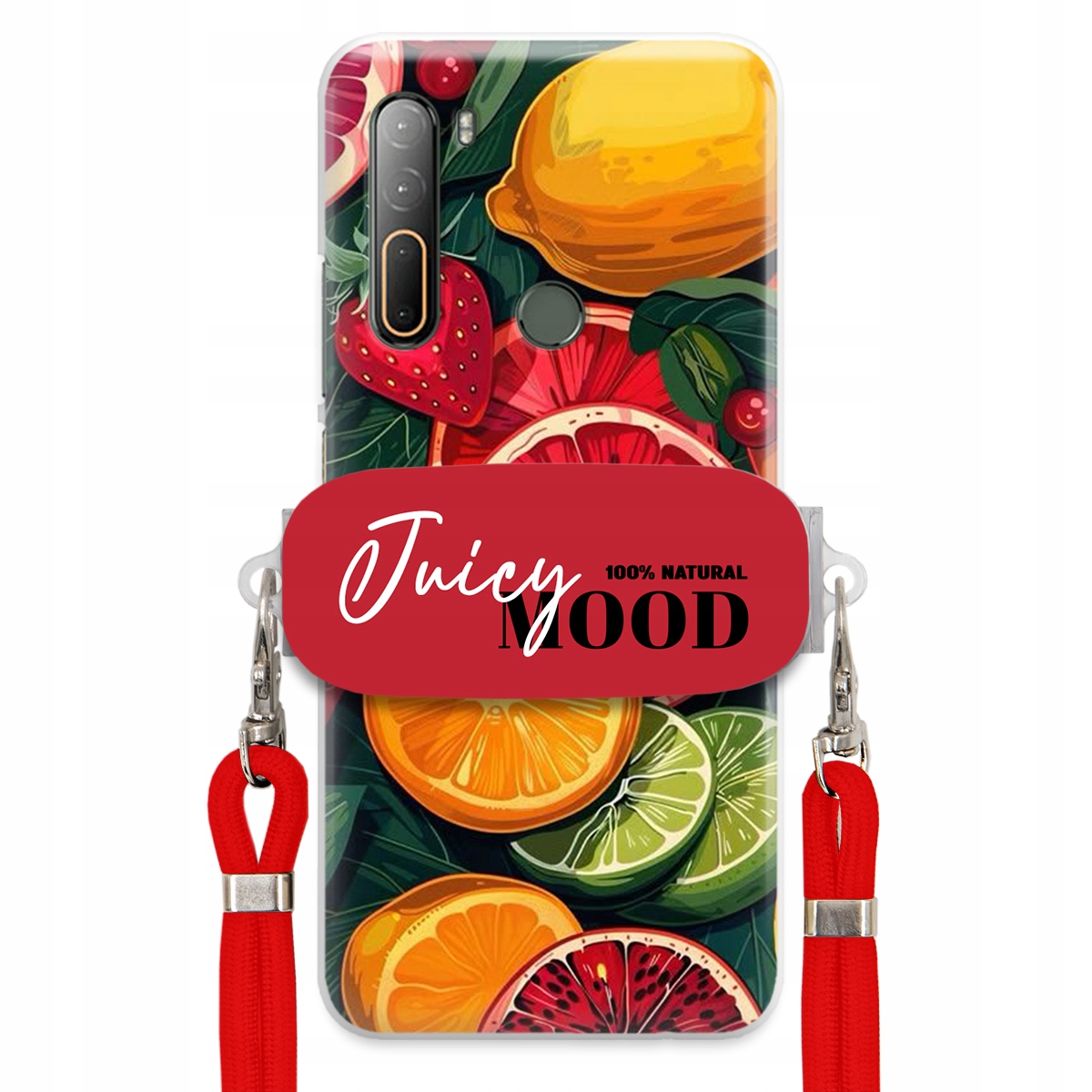 Pouzdro pro Htc Desire U20 5G Červené vodítko Držák Fruit Ovoce Juice Mood