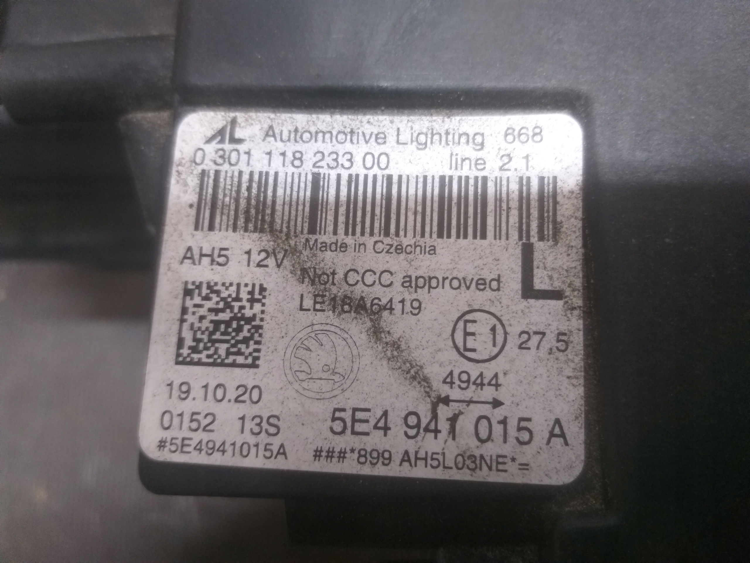 light front left SKODA OCTAVIA IV 4 FULL LED 5E4941015A