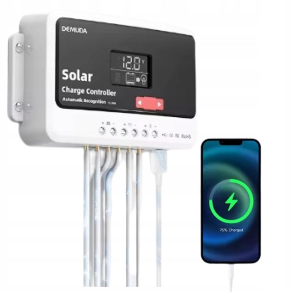 Regulator ładowania solarnego PWM 20A DX2120 12v/24v LCD USB Marka bez marki