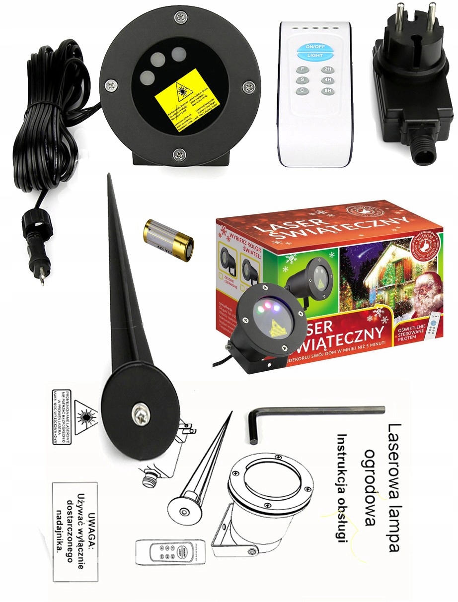 PROJEKTOR LASEROWY RGB RUCHOMY ŚWIĄTECZNY PREZENT STAR SHOWER LAMPKI CHOINK Stan opakowania oryginalne