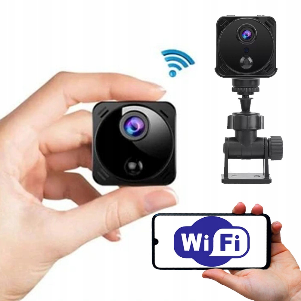 Mini špionážní kamera Smart detekce skrytá kamera Malá Wifi 4K Držák