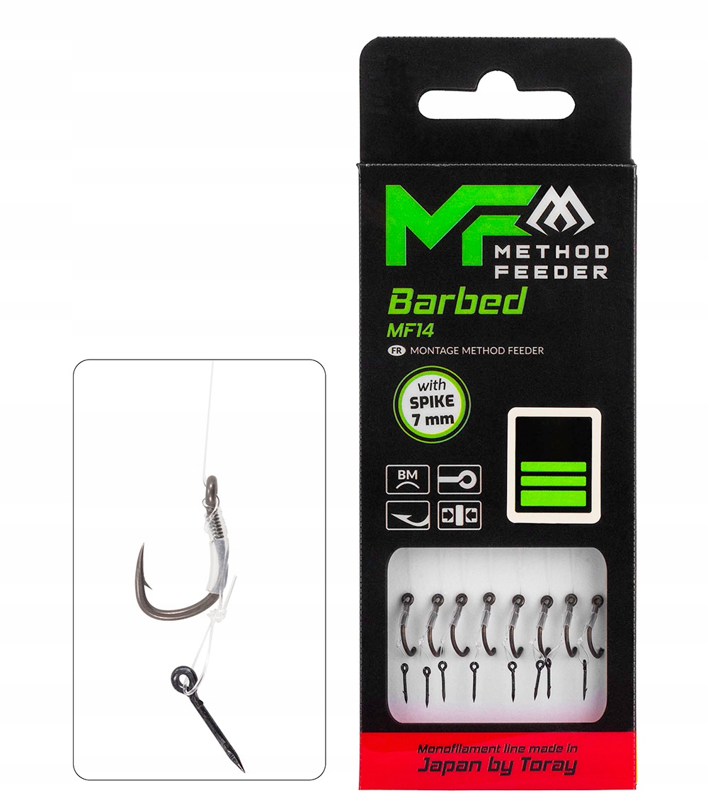 Gotowe przypony Mikado MF14 Z Igłą hak nr 4 żyłka: 0.28mm/10cm 8szt.