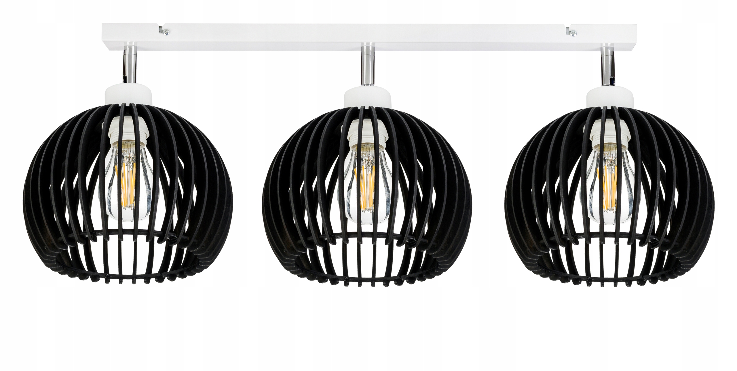 Lampa stropní svítidlo stropní pohyblivý lustr Loft stínidlo koule 36 Dřevo na 3x E27