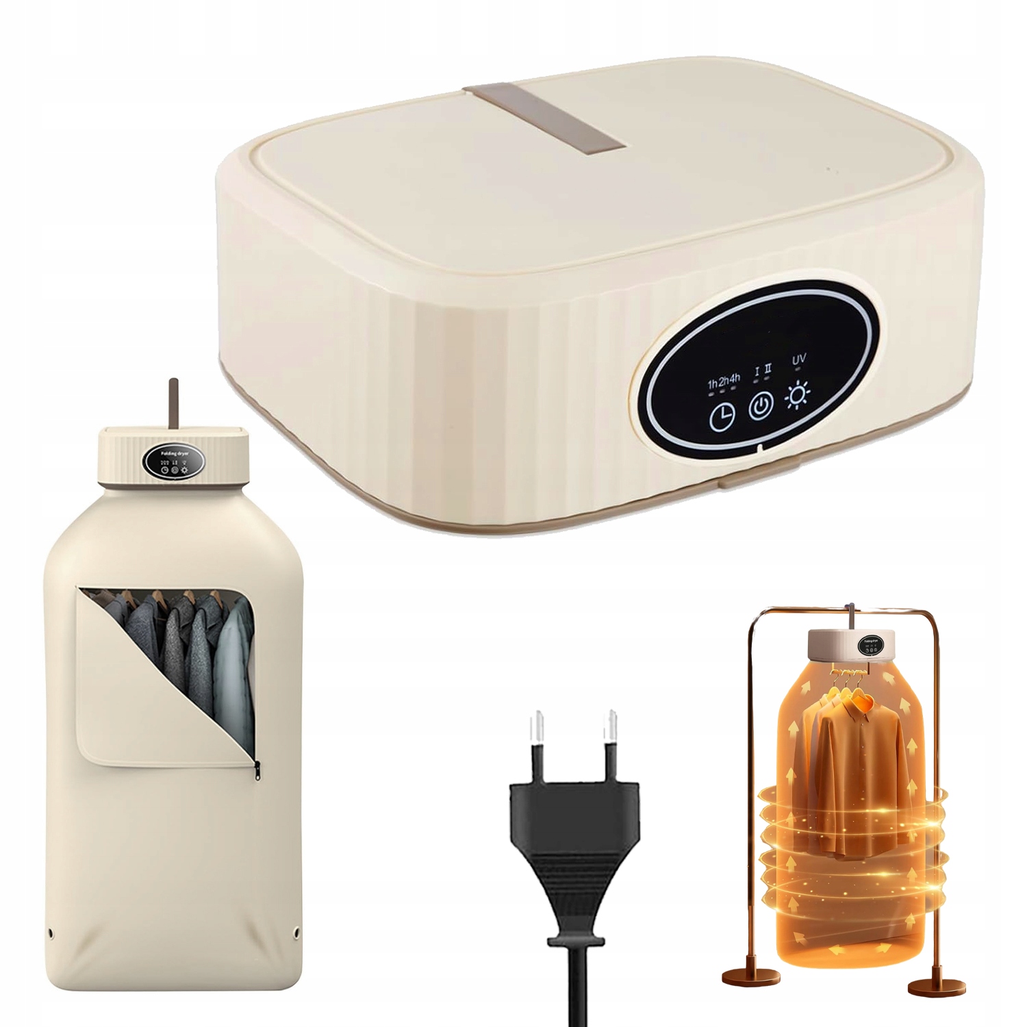 Levně Skládací Sušák na oblečení 600W Se 3 režimy času Uv sterilizace