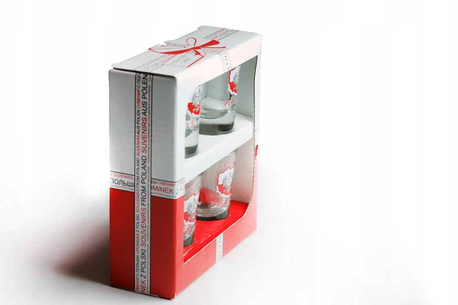 Zestaw 4 kieliszków stylizowanych na mapę Polski Pojemność 35 ml