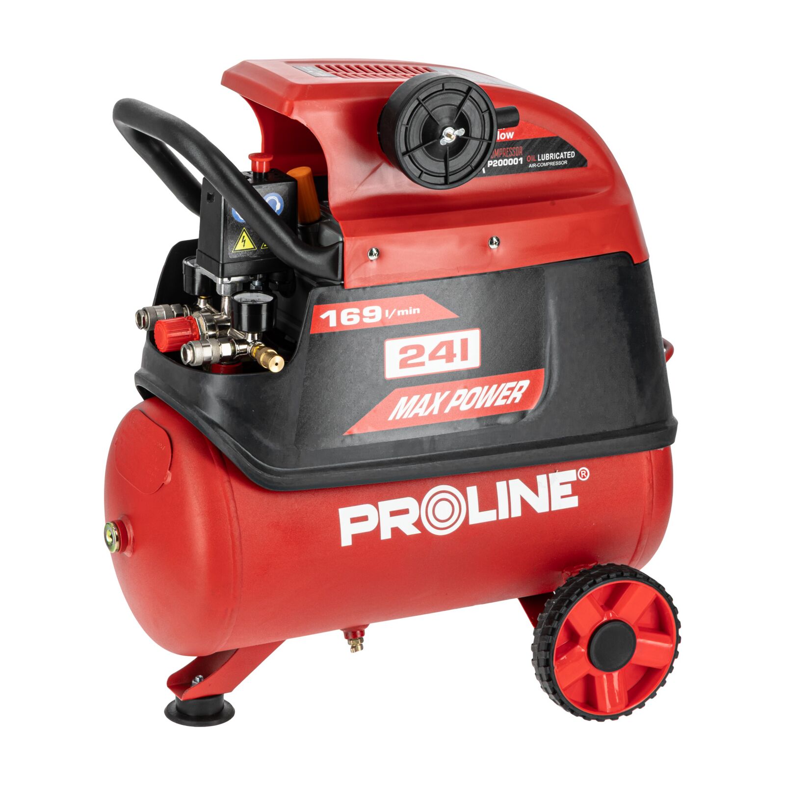 Olejový Kompresor 24 L, 1500W/2KM, 8BAR, 169 L/min Prolineoil Compressor 24 L,