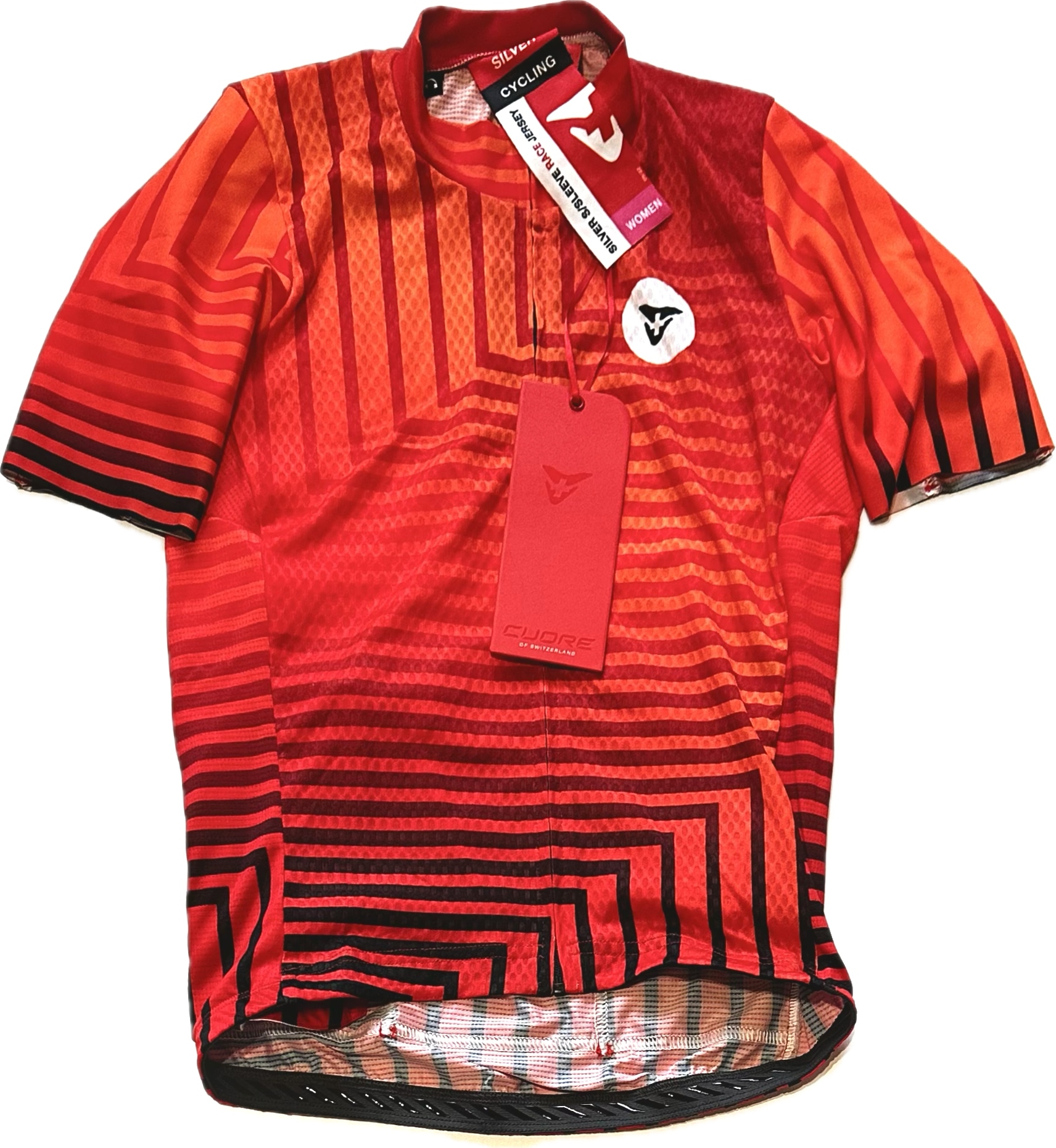 Koszulka Szwajcarska Rowerowa Oddychająca Teamowa Cuore Silver Race r. L