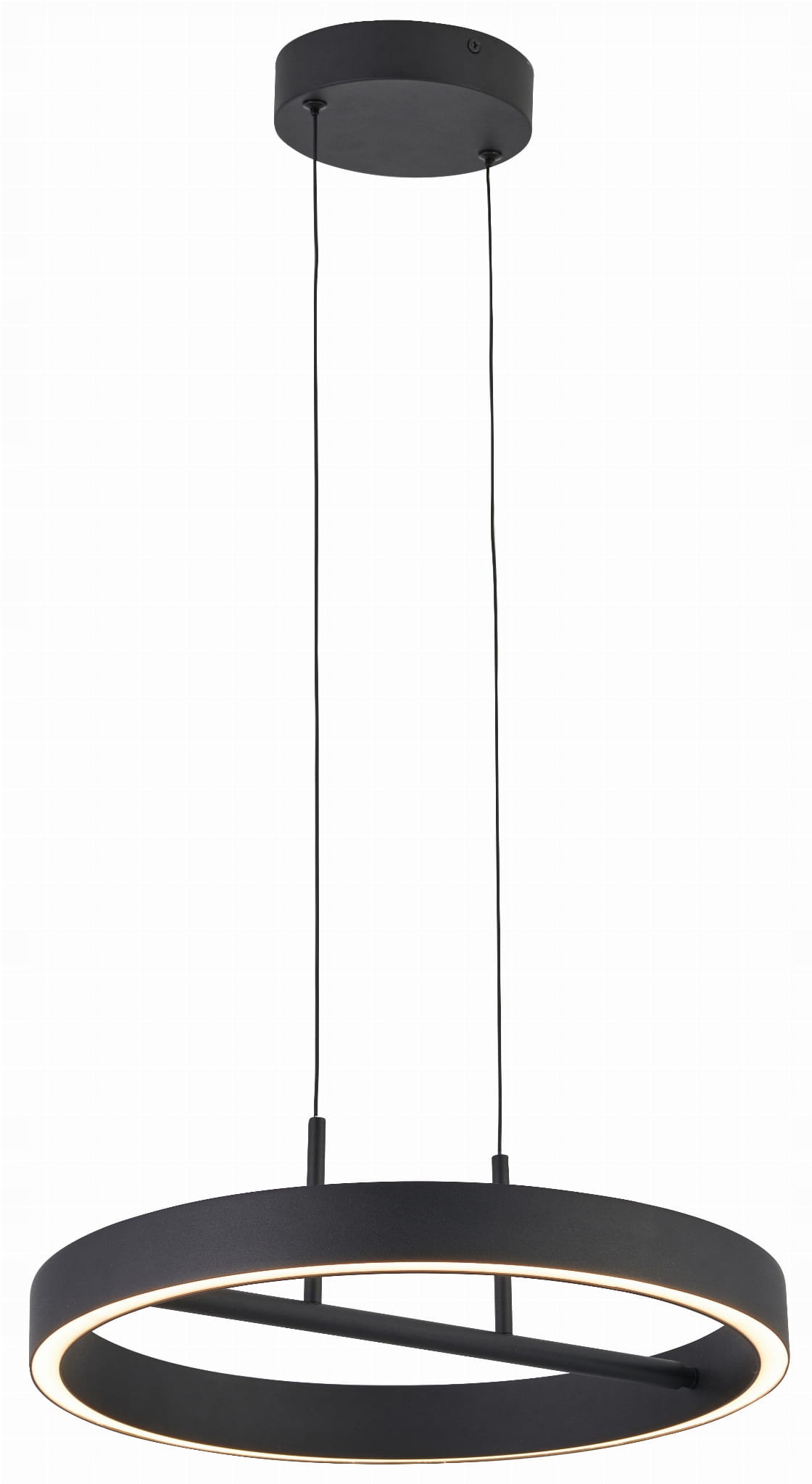 Čierna moderná Led lampa Coltrain Ring do obývačky alebo spálne