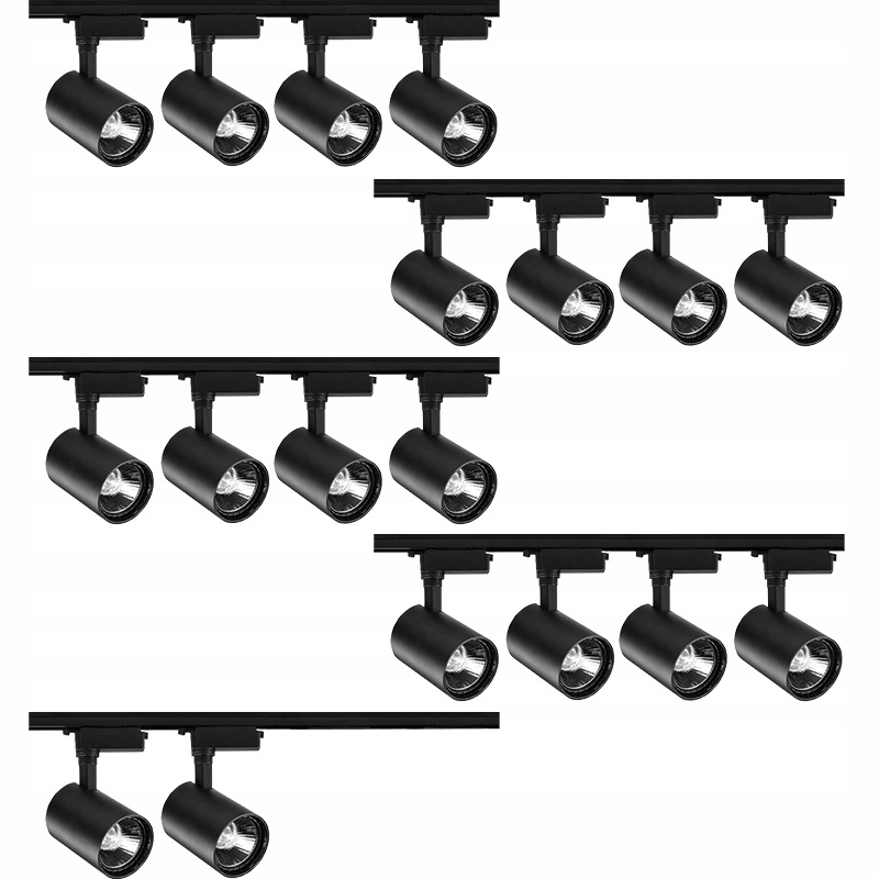 18 X Led Reflektorový Osvětlovač Pro Kolejnicové Osvětlení Kolejnice