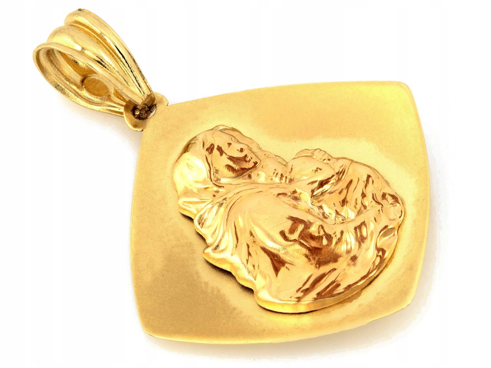 Zlatý čtvercový medailon Matka Boží s dítětem cikánskou 585 jako dárek