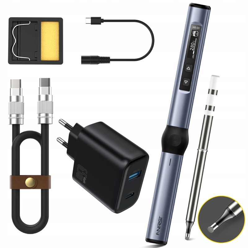 Fnirsi HS01 Sada precizní digitální páječky 65W Usb-c Pd HS01 65W hrot
