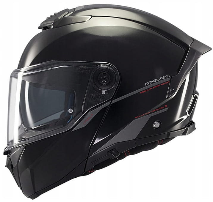 Mt Helmets Atom 2 Sv Solid Čierna Motocyklová Prilba Čierna Čeľusťová