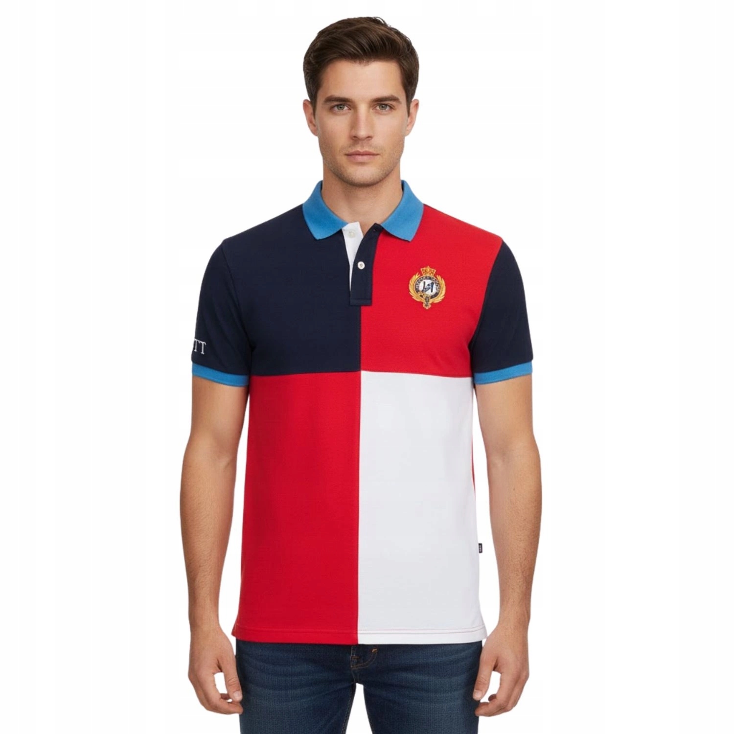 Pánská polokošile Hackett London klasická bavlněná polokošile tmavě modrá M