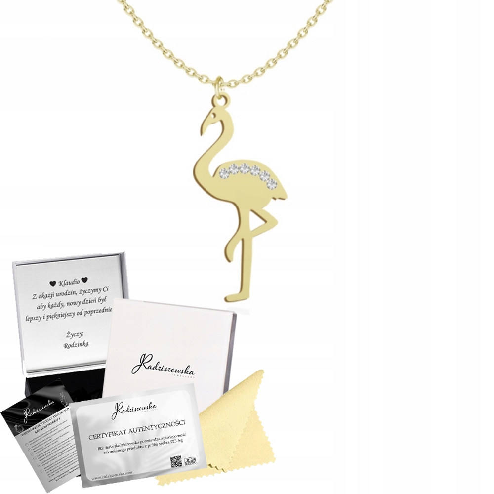 Zlatý Náhrdelník S Plameňákem Plameňák Dárek Stříbro 925 Šperky Přání
