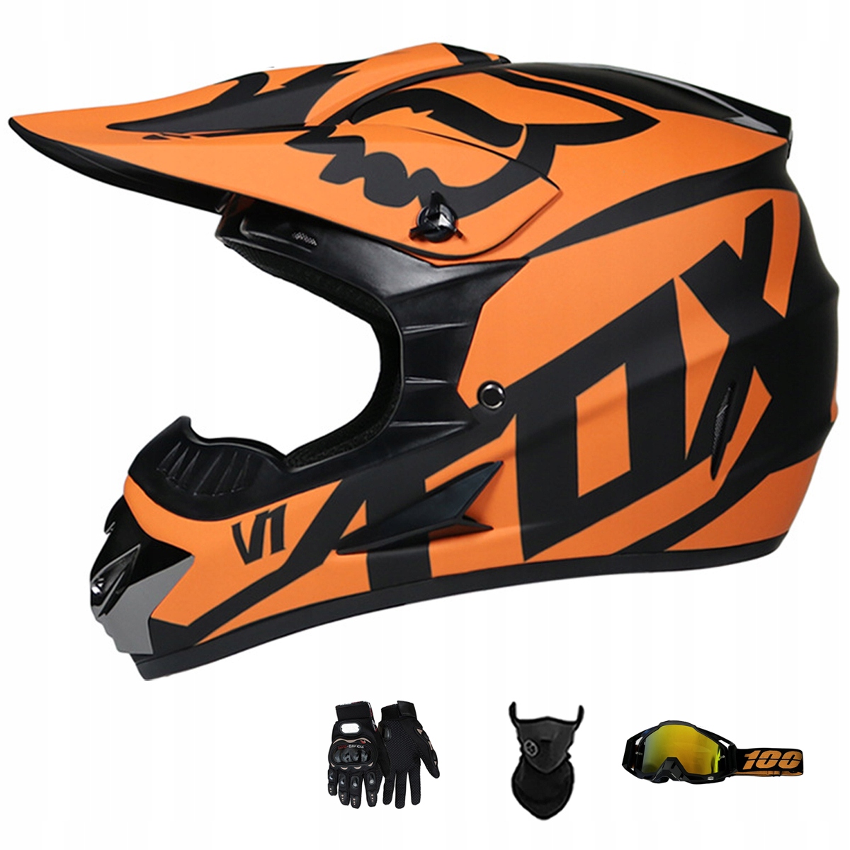 Motocyklová Přilba Lehká Enduro Quada Brýle Rukavice Maska S