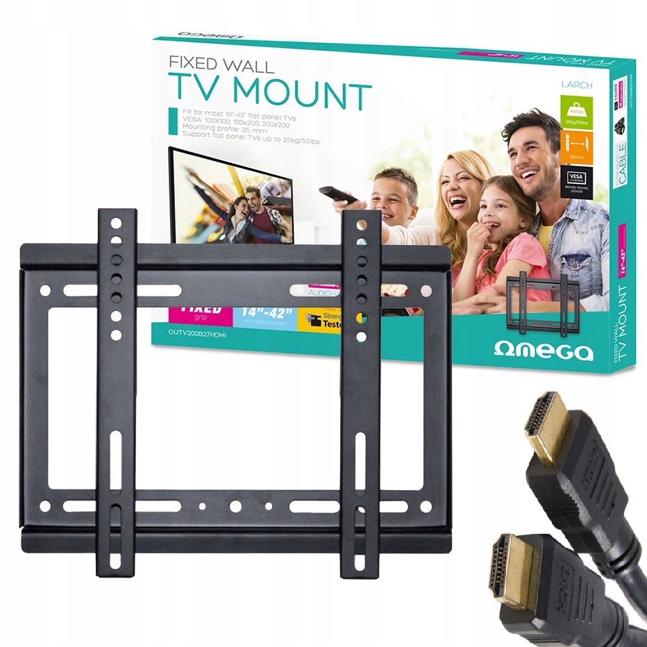 

Uchwyt do telewizora 14-42" Omega +Kabel Hdmi