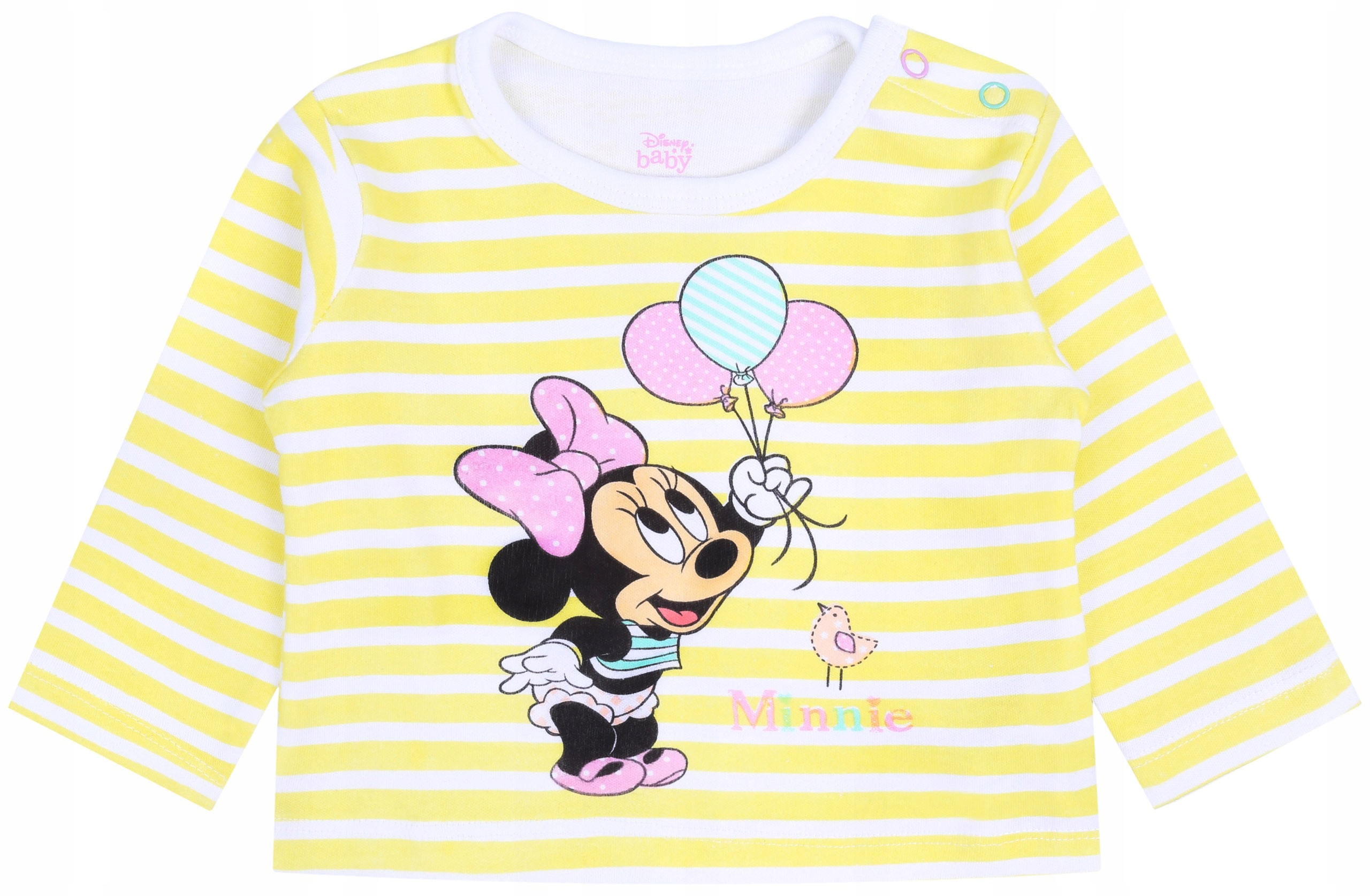 

Żółta, niemowlęca bluzeczka w paski Minnie Disney