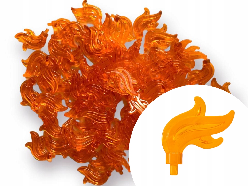 

Lego 28661 Płomień Piórko Hełm Trans Orange 20szt