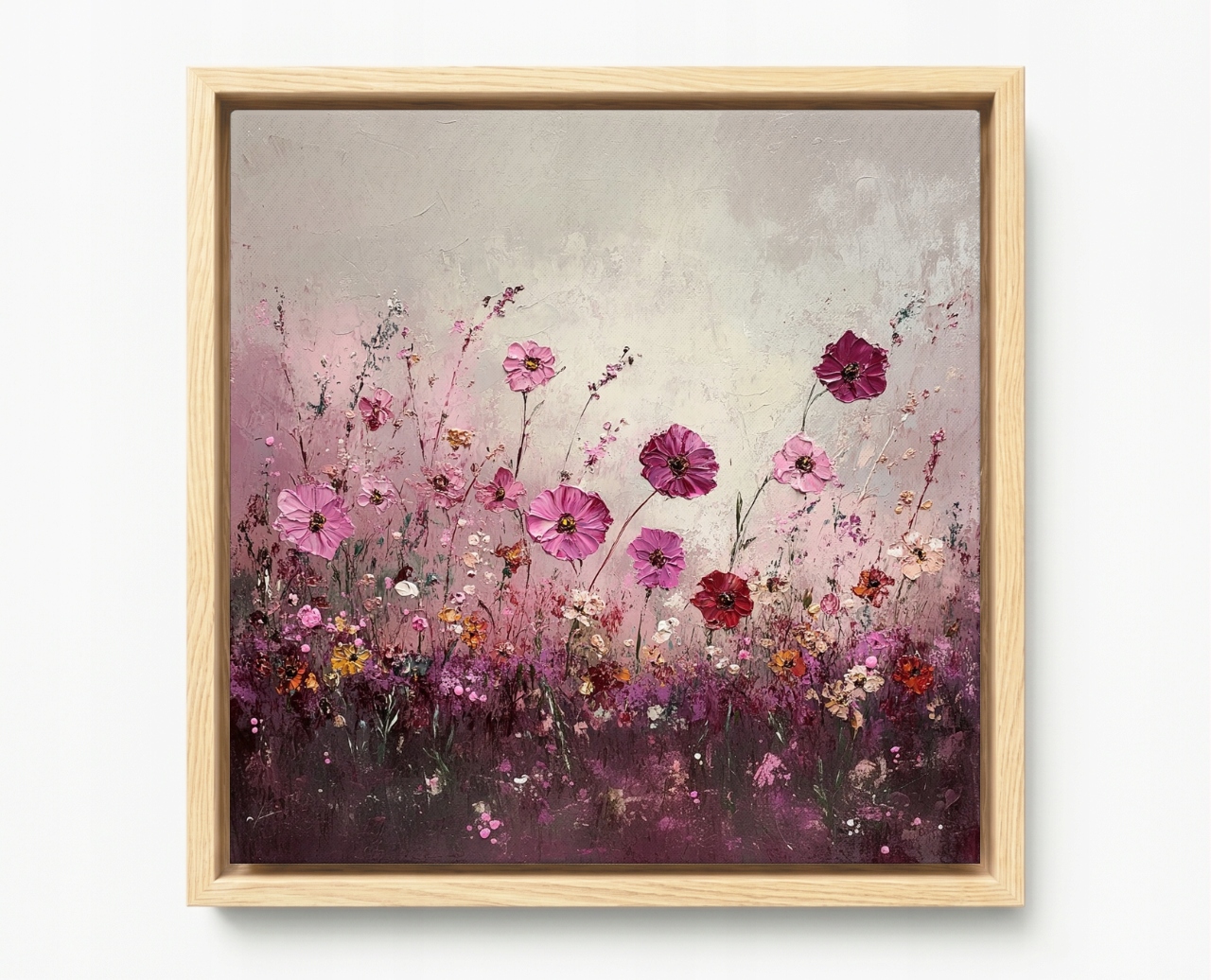 Obraz Rám Americký Box Příroda Pole Zahrada Fialové Květiny 50x50