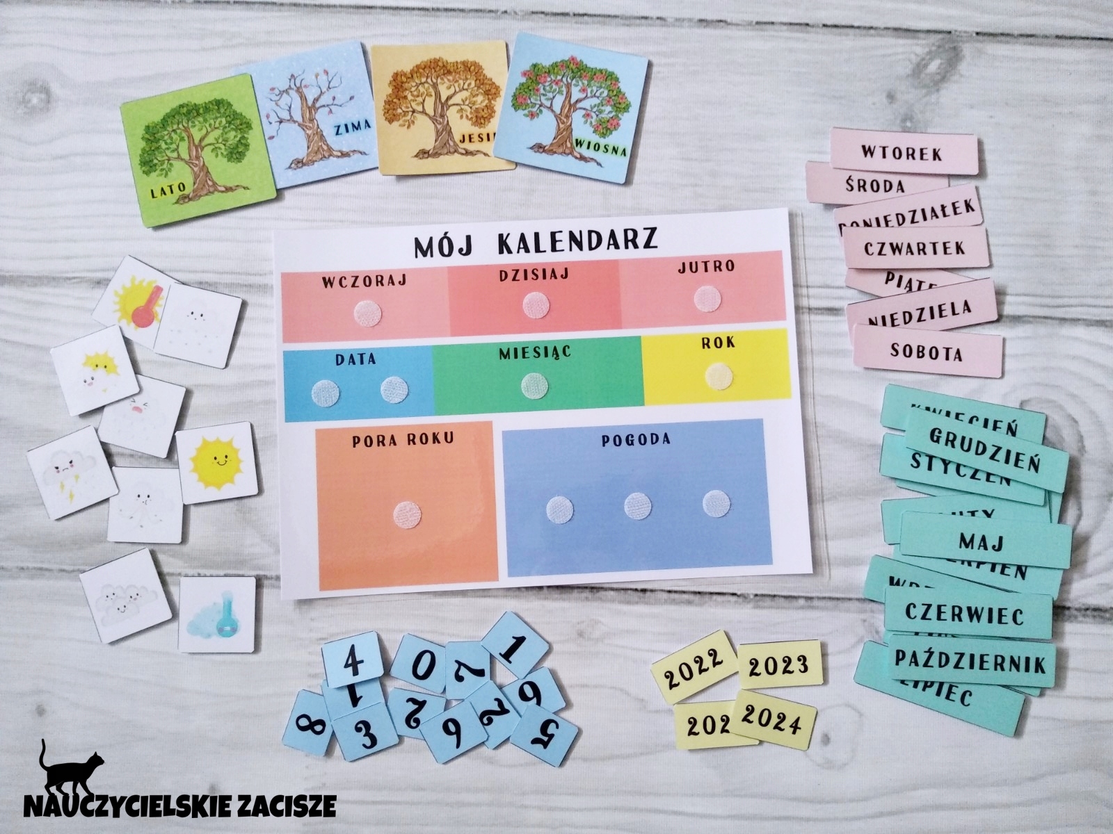 Mój pierwszy KALENDARZ A4 z rzepami dla dzieci Autor Edubudka