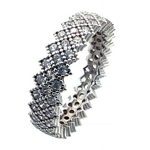 Stříbrný prsten prstýnek s bílými zirkony, ryzost 925