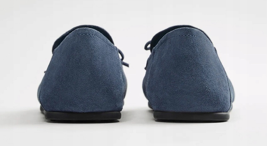 ZARA NIEBIESKIE SKÓRZANE MOKASYNY DRIVER BUTY 42 Rozmiar 42