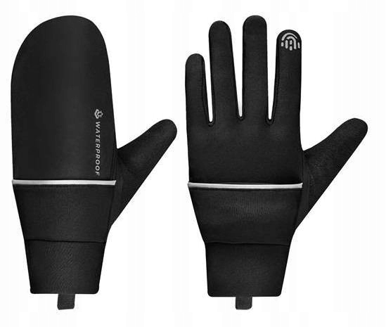 Rękawiczki rowerowe Spokey skill rozmiar M czarny waterproof wodoodporne